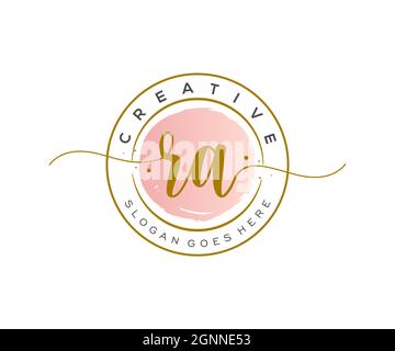 RA feminine Logo Schönheit Monogramm und elegantes Logo-Design, Handschrift Logo der ursprünglichen Signatur, Hochzeit, Mode, Blumen und botanischen mit kreativen Stock Vektor