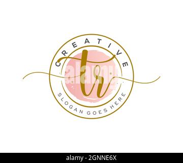 TR feminine Logo Schönheit Monogramm und elegantes Logo-Design, Handschrift Logo der ursprünglichen Signatur, Hochzeit, Mode, Blumen und botanischen mit kreativen Stock Vektor