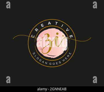 ZI feminine Logo Schönheit Monogramm und elegantes Logo-Design, Handschrift Logo der ursprünglichen Signatur, Hochzeit, Mode, floral und botanisch mit kreativen Stock Vektor