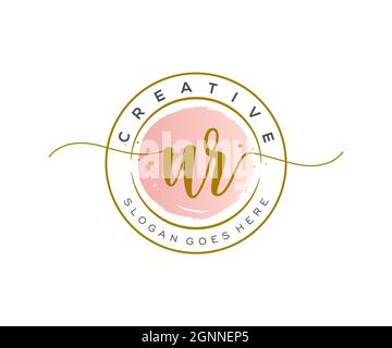 UR feminine Logo Schönheit Monogramm und elegantes Logo-Design, Handschrift Logo der ursprünglichen Signatur, Hochzeit, Mode, Blumen und botanischen mit kreativen Stock Vektor