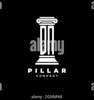 DN Monogram Logo Buchstaben Säulen Form Anwalt Stil Vektor, Anwaltskanzlei Unternehmen in schwarzem Hintergrund isoliert Stock Vektor