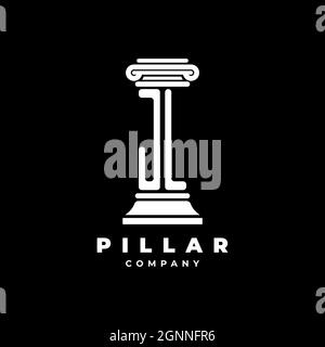 JL Monogram Logo Buchstaben Säulen Form Anwalt Stil Vektor, Anwaltskanzlei Unternehmen in schwarzem Hintergrund isoliert Stock Vektor