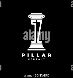 SZ Monogramm Logo Buchstaben Säulen Form Anwalt Stil Vektor, Anwaltskanzlei Unternehmen in schwarzem Hintergrund isoliert Stock Vektor