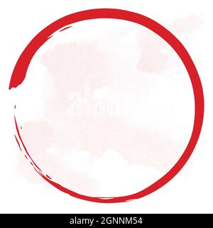 Red Zen Blood Enso Circle Vector Art Pinsel Icon Design Illustration Stock Vektor