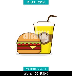 Design-Vorlage für Burger Icon Vektor Stock Illustration. Vektor eps 10. Stock Vektor