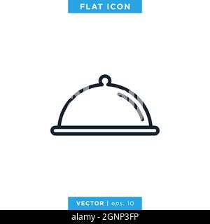 Vorlage für das Design der Abbildung der Lebensmittelschale mit Symbol für Vektorgrafiken. Vektor eps 10. Stock Vektor
