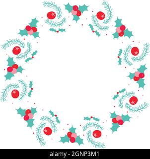 Ein weihnachtsfeiertag Kranz einfache Vektor Clip Art Stock Vektor