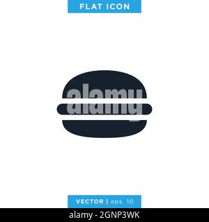 Design-Vorlage für Burger Icon Vektor Stock Illustration. Vektor eps 10. Stock Vektor