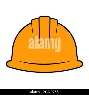 Orange Konstruktion Helm Casque, Hut für Kopfschutz Stock Vektor