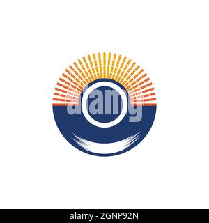 Vorlage für Vektorgrafik für Lautsprecherwellen Stockfoto