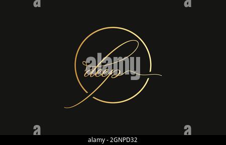 LOGO MIT TIEFEM SCHRIFTZUG ZUR ILLUSTRATION Stock Vektor