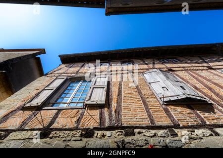 Architekturansicht in Lautrec Roads, Tarn, Frankreich Stockfoto