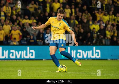 Brondby, Dänemark. September 2021. Mikael Uhre (11) aus Broendby, WENN er während des 3F-Superliga-Spiels zwischen Broendby IF und Aalborg Boldklub im Brondby Stadion gesehen wurde. (Foto: Gonzales Photo/Alamy Live News Stockfoto