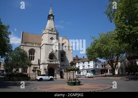 Das Rathaus in Banbury an der Kreuzung mit Bridge Street, Market Place und High Street in Oxfordshire in Großbritannien wurde am 26. Juni 2020 aufgenommen Stockfoto