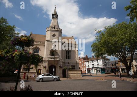 Banbury Town Hall in Banbury, Oxfordshire, Großbritannien, aufgenommen am 26. Juni 2020 Stockfoto