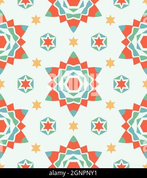 Nahtloses Muster mit Folk-Motiven in 5 Farben Stockfoto