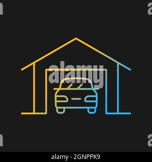 Parkplatz in der Nähe Gradientenvektor-Symbol für dunkles Thema Stock Vektor