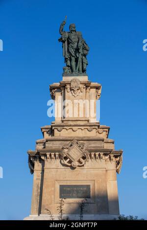 Statue von Roger de Llúria auf der Rambla Nova im alten Stadtzentrum von Tarragona. Tarragona Altstadt und Stadtzentrum Tarragones Tarragona Costa Daurada, C Stockfoto