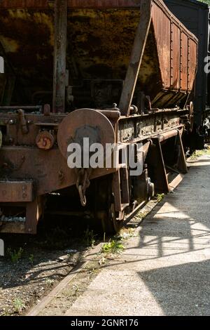 Rollwagen am Bahnhof von Alresford, Hampshire England Stockfoto