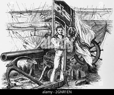 Titelbild zum Kapitel Wilhelmshaven und unsere Flotte, Norddeutschland, historische Abbildung 1880, Stockfoto