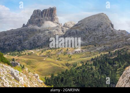 Passo Valparola, Belluno, Venetien, Dolomiten, Südtirol, Italien Stockfoto