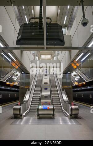 27. September 2021. Battersea Power Station, eine neue Zweigstelle des unterirdischen Netzes der Northern Line London vom Bahnhof Kennington Stockfoto