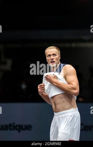 Paris, Frankreich. September 2021. Boris Logachev (Russland) beim FIBA 3x3 Europe Cup 2021 in Paris. (Foto von Elena Vizzoca/Pacific Press/Sipa USA) Quelle: SIPA USA/Alamy Live News Stockfoto