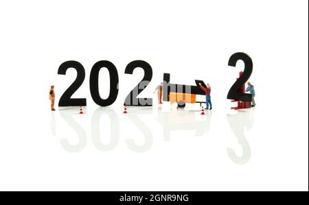 Frohes neues Jahr 2021 2022 Stockfoto