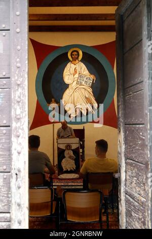 Kathedrale Von Triest. Christus Pantokrator in der Kapelle. Italien. Stockfoto