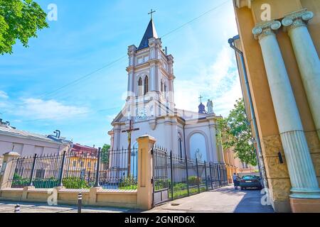 Katholische Kathedrale der seligen Jungfrau Maria, befindet sich in der Ekaterininskaya Straße, Odessa, Ukraine Stockfoto