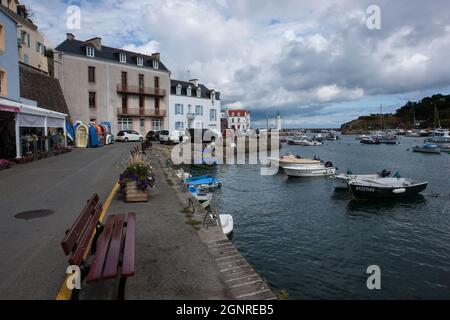 In und um den Hafen von le Palais auf der Belle-Isle en Mer Stockfoto