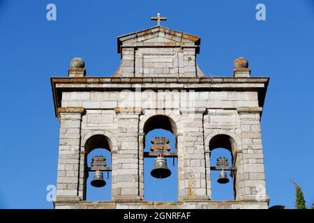 Kloster unserer Lieben Frau von Gnade. Glockenturm. Evora. Portugal. Stockfoto