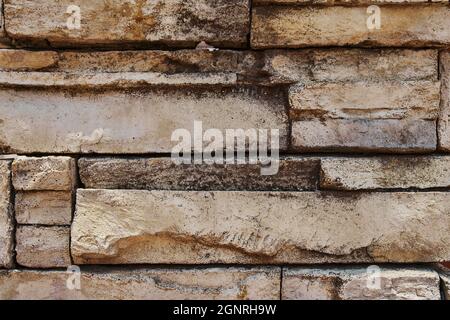 Intarsien geschnitten Steinwand eingelegt und angeordnet bilden eine dekorative Stockfoto