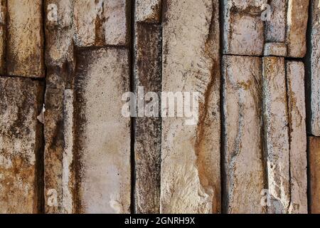 Intarsien geschnitten Steinwand eingelegt und angeordnet bilden eine dekorative Stockfoto