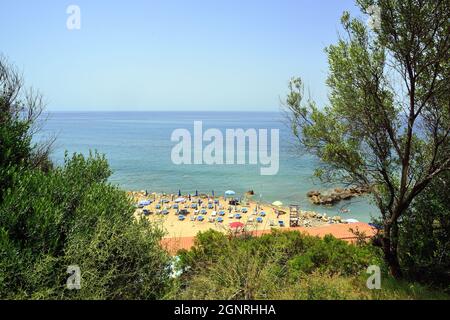 Cilento Küste, ein bech in der Nähe des Dorfes Pisciotta. Stockfoto
