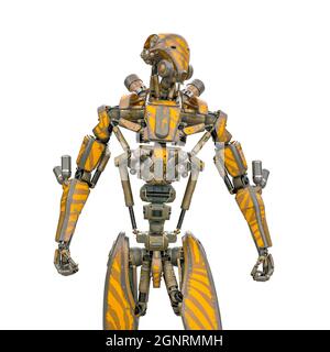 Mega Drohne Soldat Roboter, 3d-Illustration Stockfoto