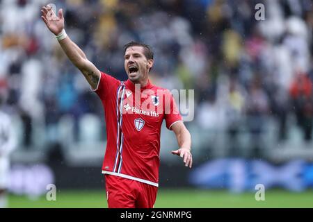 Adrien Silva von UC Sampdoria zeigt während der Serie Ein Spiel zwischen Juventus FC und UC Sampdoria. Stockfoto