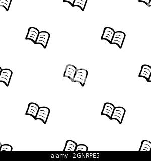 Nahtloses Muster mit handgezeichneter Notizbuch. Vektorgrafik im Doodle-Stil isoliert auf weißem Hintergrund. Für Innenarchitektur, Tapete, Verpackung, p Stock Vektor