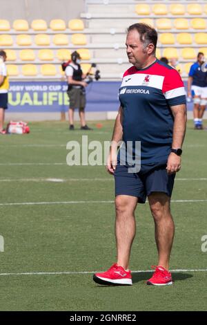 Lanfranchi Stadium, Parma, Italien, 25. September 2021, Cheftrainer von Spanien Jose Antonio Barrio während der Rugby Women &#39;s Weltmeisterschaft 2022 Qualifikation Stockfoto