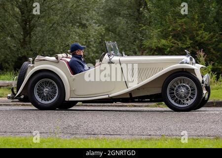 1947 MG T C Oldtimer-Sportwagen Stockfoto