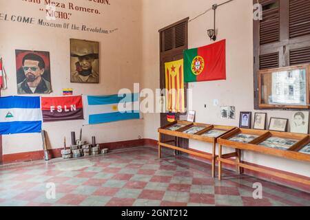 LEON, NICARAGUA - 25. APRIL 2016: Innenraum des Revolutionsmuseums in Leon, Nicaragua. Stockfoto
