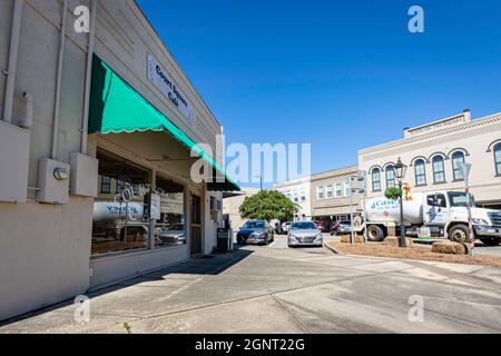 Greenville, Alabama, USA - 24. September 2021: Court Square Cafe auf der Commerce Street, ein authentisches Land, südliches Hausmannskost- und drei-Restaurants Stockfoto