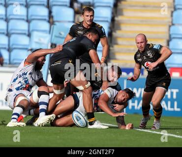 25.09.2021 Coventry, England. Charles Piutau in Aktion für Bristol während der Premiership Runde 2 Spiel zwischen Wesps rfc und Bristol Bären rfc. © Phil Hutchinson/Alamy Live News Stockfoto