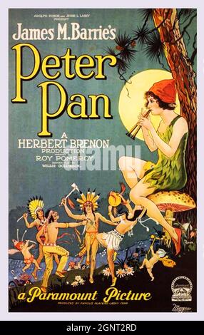 Klicken Sie auf das amerikanische Filmposter - Peter Pan Stockfoto