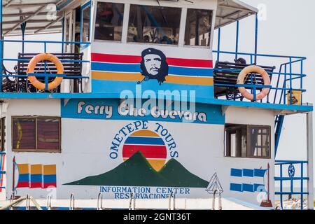 RIVAS, NICARAGUA - 1. MAI 2016: Fähre Che Guevara Lago Cocibolca Nicaragua Lake zur Insel Ometepe, Nicaragua Stockfoto