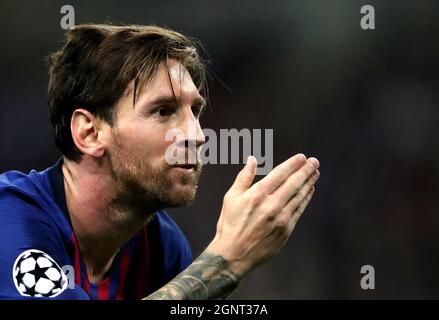 Aktenfoto vom 03-10-2018 von Lionel Messi. Ausgabedatum: Montag, 27. September 2021. Stockfoto