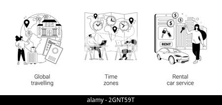Internationaler Tourismus abstrakte Konzept Vektor Illustrationen. Stock Vektor