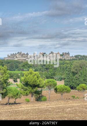 Frankreich, Aude (11), Carcassonne, cité médiévale classée Patrimoine Mondial de l'UNESCO // Frankreich, Aude, Carcassonne, mittelalterliche Stadt, die als Weltheri gelistet ist Stockfoto