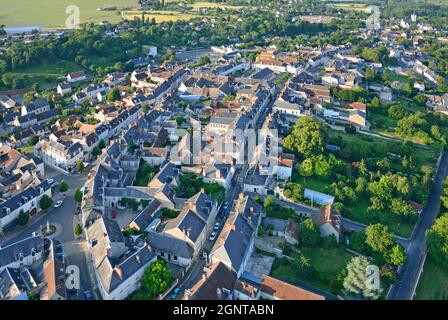 Frankreich, Indre (36), Berry, Valençay, ville de Valençay (vue aérienne) // Frankreich, Indre (36), Berry, Valençay, Stadt Valençay (Luftaufnahme) Stockfoto