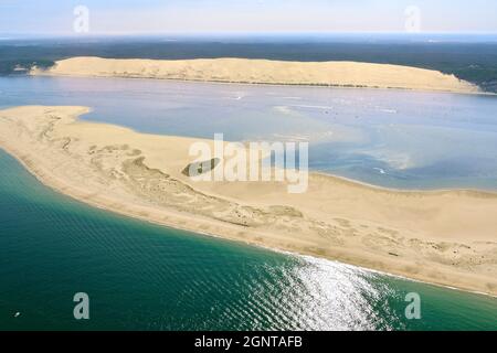 Frankreich, Gironde (33), Bassin d'Arcachon, le Banc d'Arguin et la Dune du Pilat labellisée Grand Site de France (vue aérienne) // Frankreich, Gironde, Bassi Stockfoto